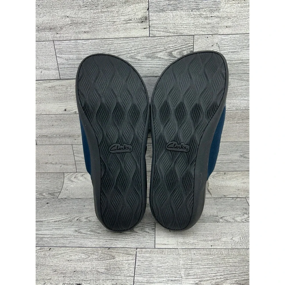 Clarks Cloudsteppers Women's Navy Blue Comfort‎ Slide Sandals Size 8 M